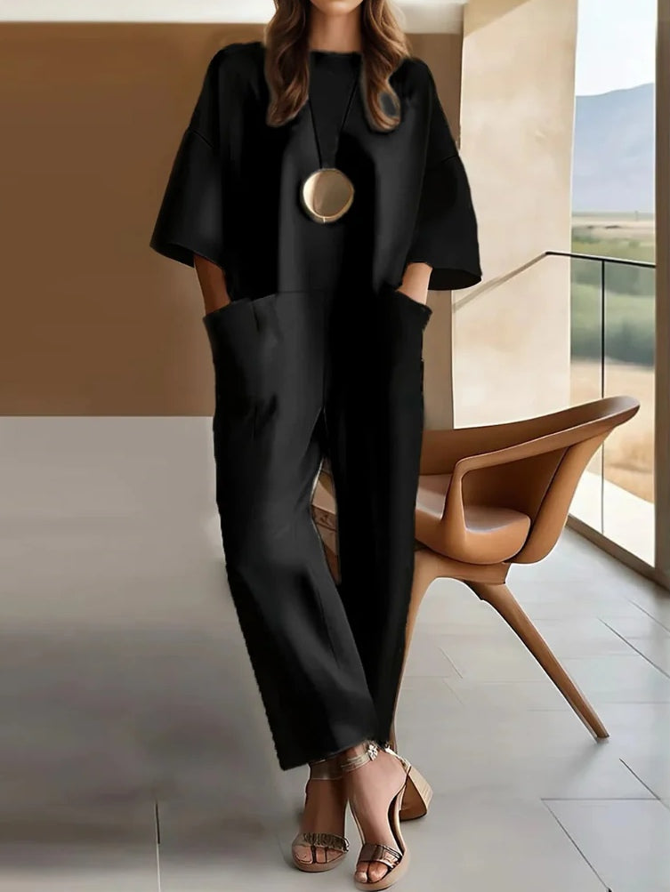 Women's casual cotton stretch jumpsuit relaxed loose fit breathable lightweight spring summer comfort