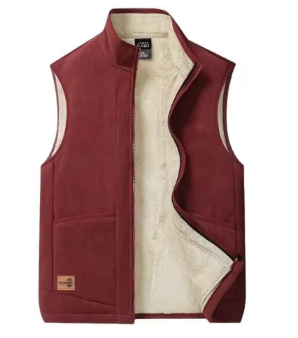 Men's Jaxon insulated sleeveless winter vest full-zip wool blend warm layering piece