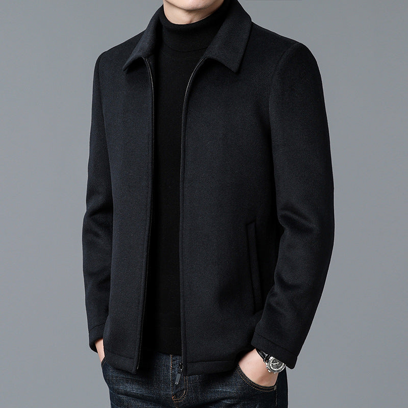 Bilson wool-blend jacket charcoal tailored stand collar silhouette for urban professionals