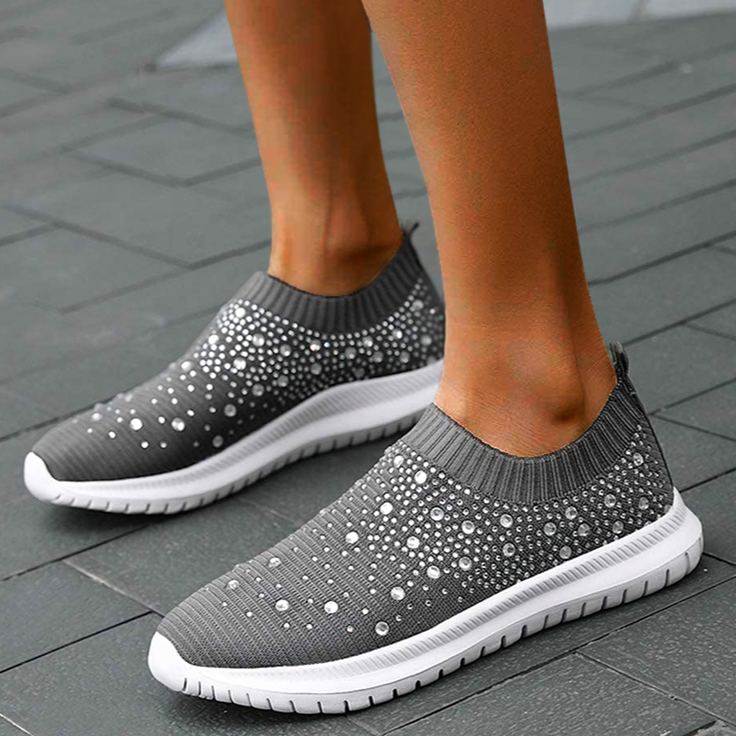 Women's slip-on orthopedic sneakers with padded sole, natural foot alignment support, and laceless comfort design