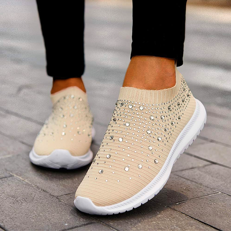 Women's slip-on orthopedic sneakers with padded sole, natural foot alignment support, and laceless comfort design