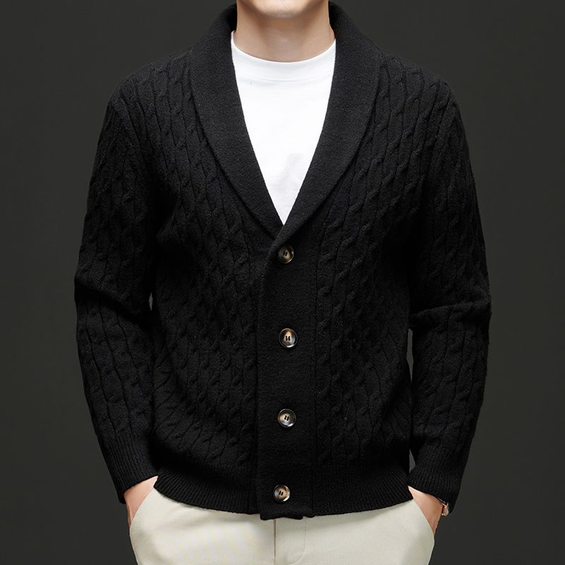 Men's navy buttoned cardigan vest sleeveless tailored fit button-front placket versatile office-to-dinner layer