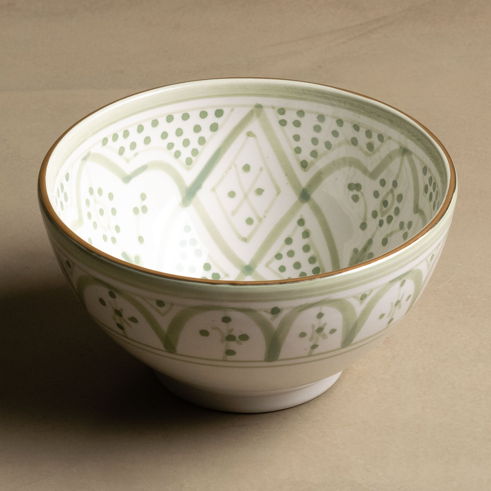Fez Green Bowl - Moroccan Dinnerware Adorned with 12 Carat Gold Accents - Urbann-Vibe