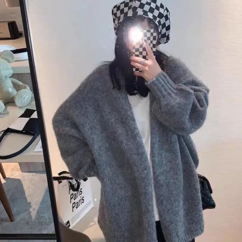Dana women's relaxed fit longline cardigan long sleeve layering essential in neutral oversized style