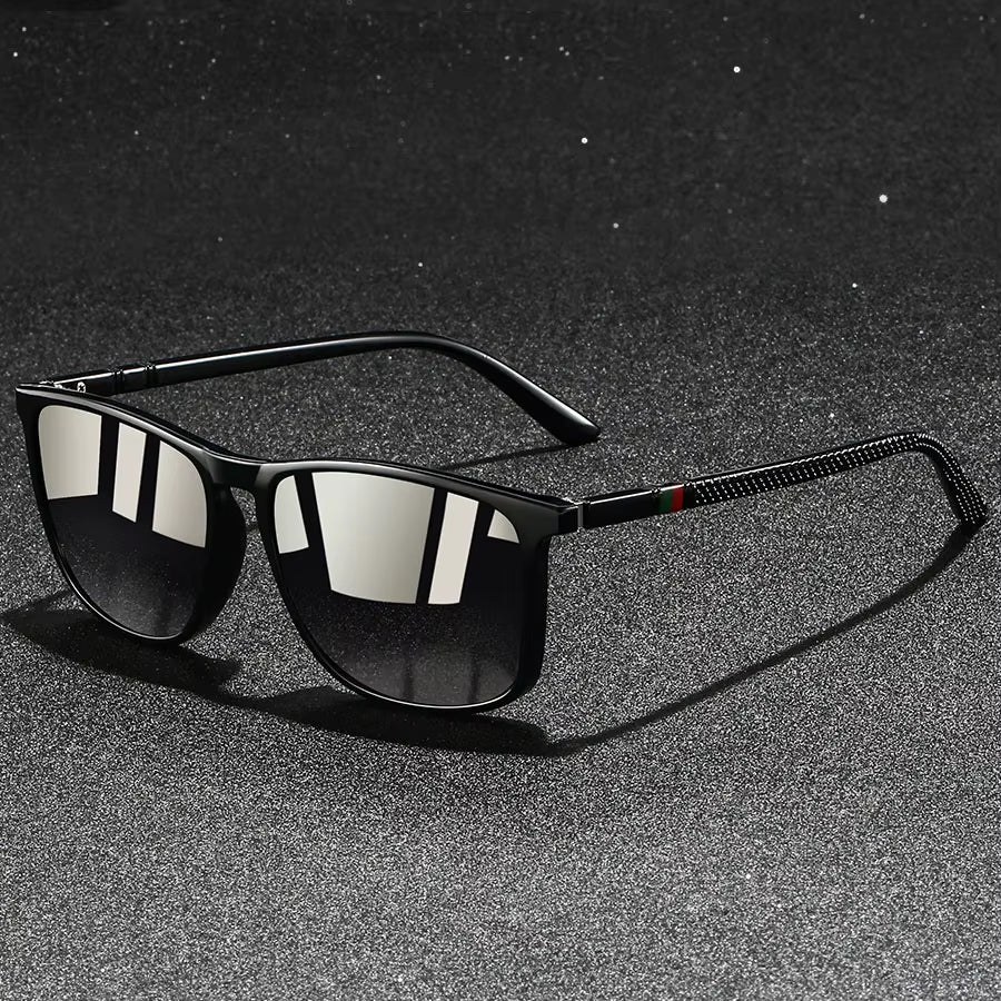 Slate polarized sunglasses UV400 protection anti-slip arms sleek temple accents outdoor eyewear
