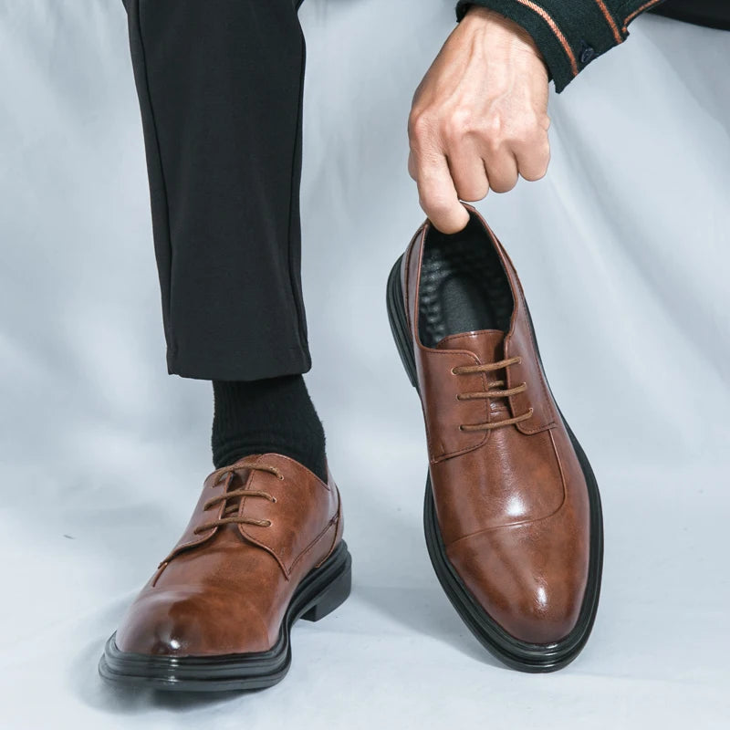 Barnes genuine leather lace-up dress shoes smooth matte finish professional all-day comfort timeless style