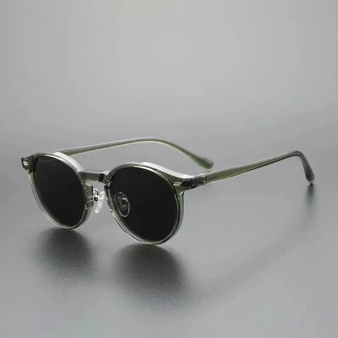 Bayside classic round sunglasses clear frames bold colored arms UV400 anti-reflective retro lenses