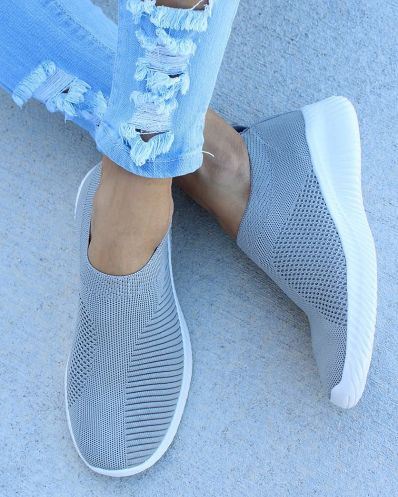 Victoria women's white slip-on walking sneakers with stretch fit elastic upper and air-cushion sole