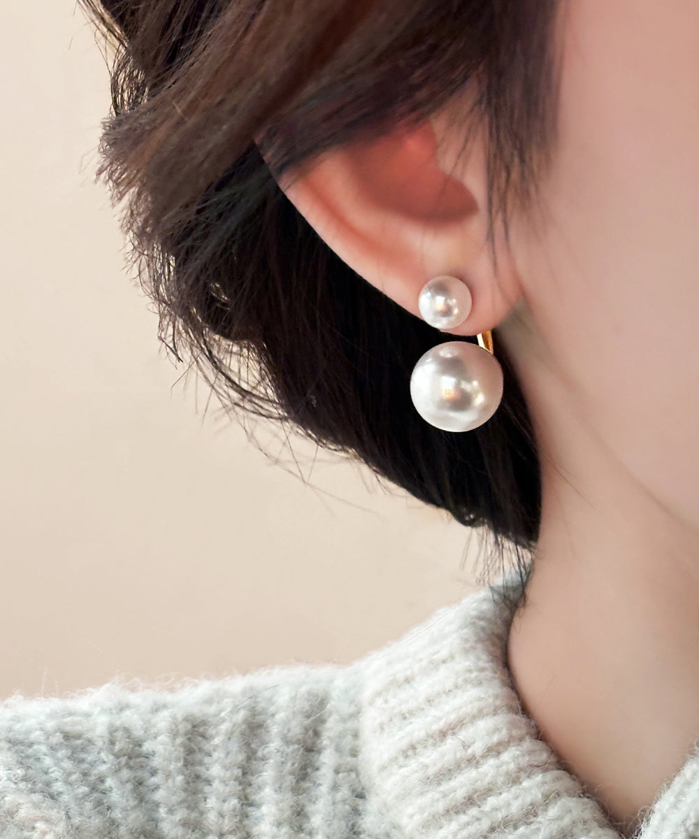 Magnifiques boucles d'oreilles créoles en alliage de cuivre doré et perles - Urbann-Vibe