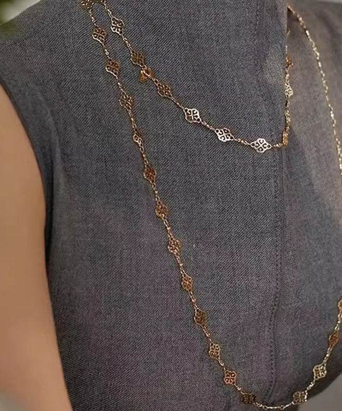 Magnifique collier en cuivre doré avec sculpture ajourée - Urbann-Vibe