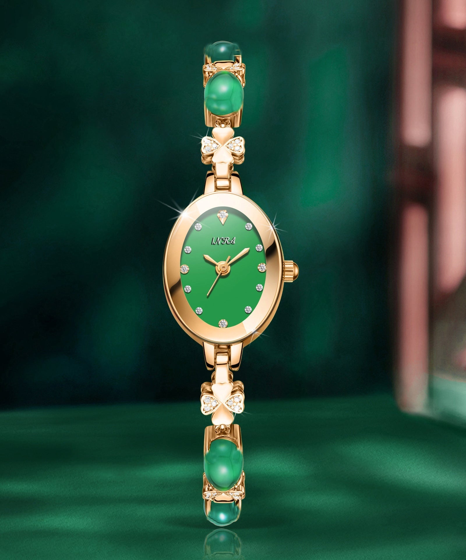 Belles montres en alliage de zircon vert et verre trempé - Urbann-Vibe