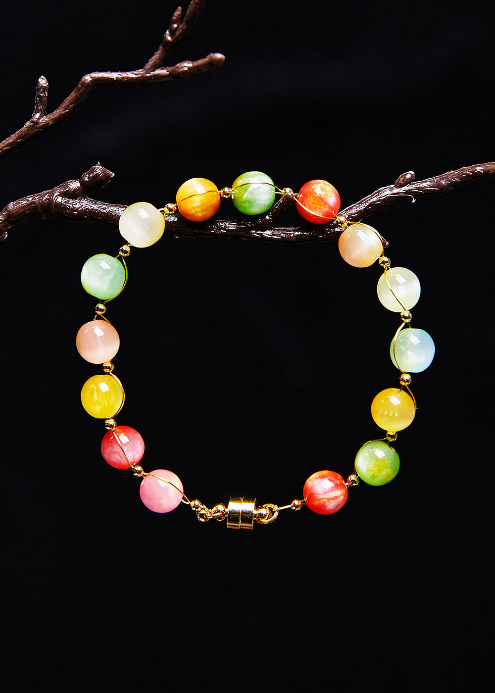 Magnifique bracelet fin en jade multicolore - Urbann-Vibe