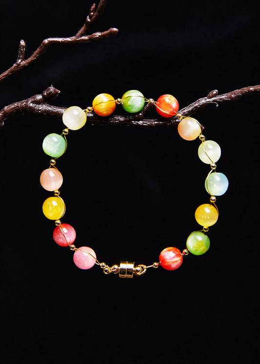 Magnifique bracelet fin en jade multicolore - Urbann-Vibe