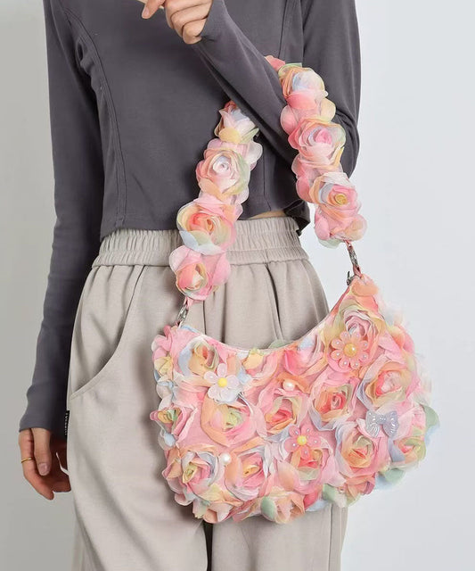 Magnifiques sacs à bandoulière pour femmes à bordure festonnée rose - Urbann-Vibe