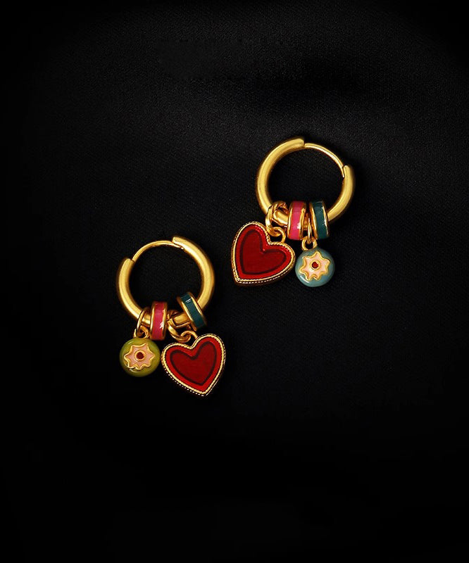 Magnifiques boucles d'oreilles créoles à pampilles en argent sterling surdoré arc-en-ciel - Urbann-Vibe
