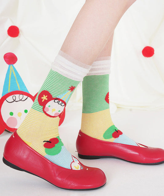 Chaussettes mi-mollet fines et respirantes à motifs de dessins animés - Urbann-Vibe