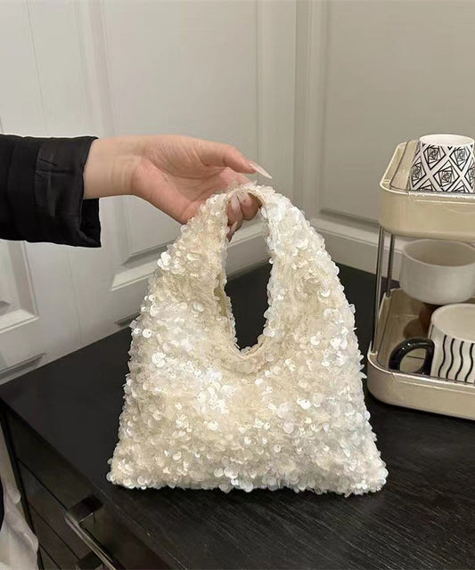 Magnifique sac fourre-tout à paillettes blanches pour femme - Urbann-Vibe