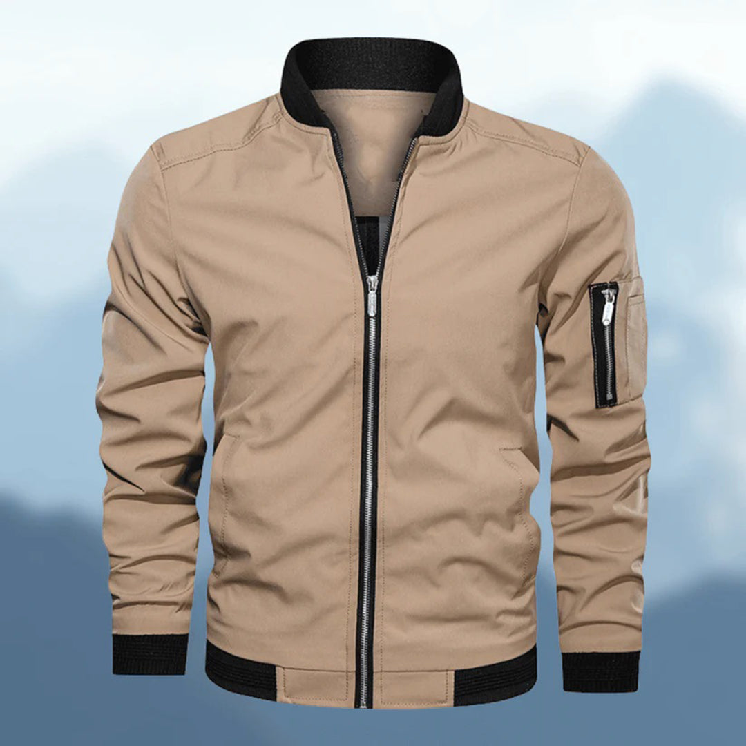 Men's slim fit bomber jacket modern edge lightweight versatile style tailored silhouette close body fit