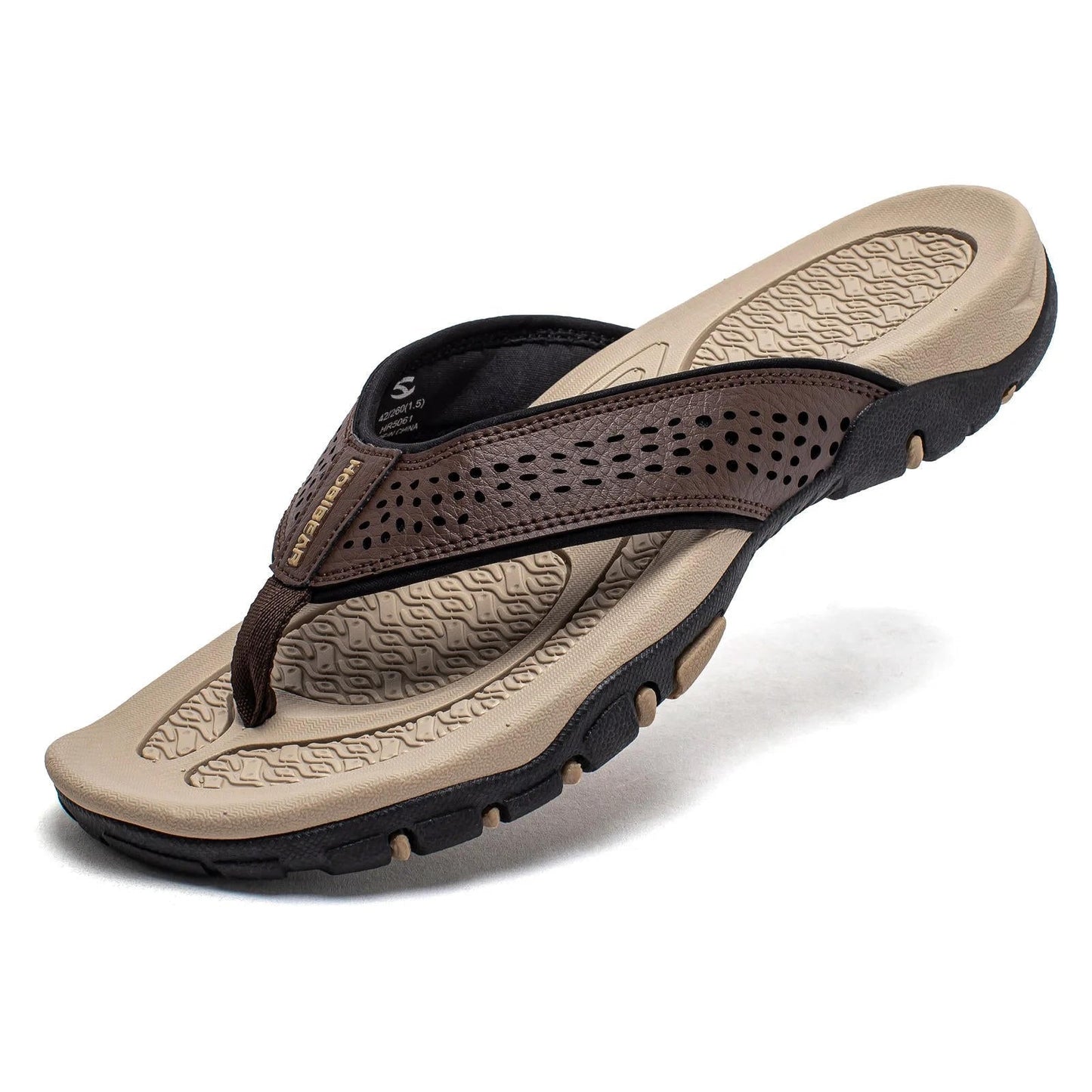 Men's athletic flip flops with arch support, water-ready sandals for beach or city everyday wear