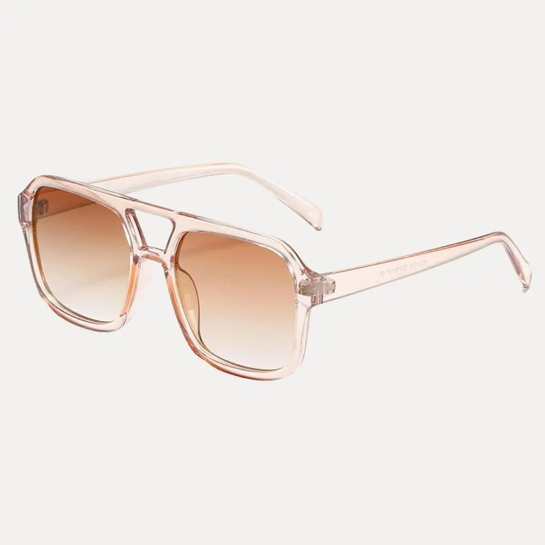 Women's tortoiseshell square sunglasses thick frame double bridge bold vintage UV400 eyewear