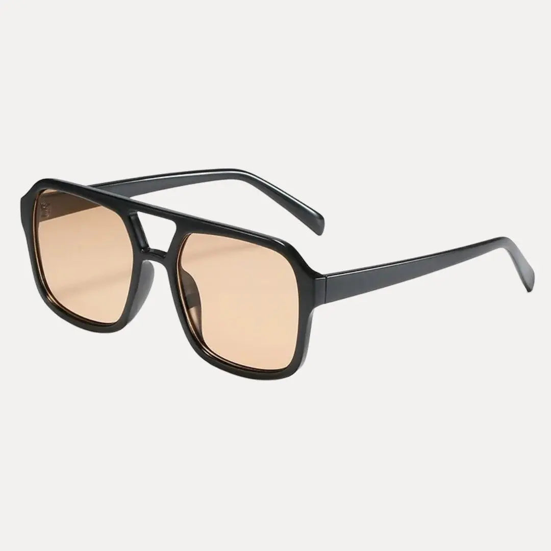 Women's tortoiseshell square sunglasses thick frame double bridge bold vintage UV400 eyewear