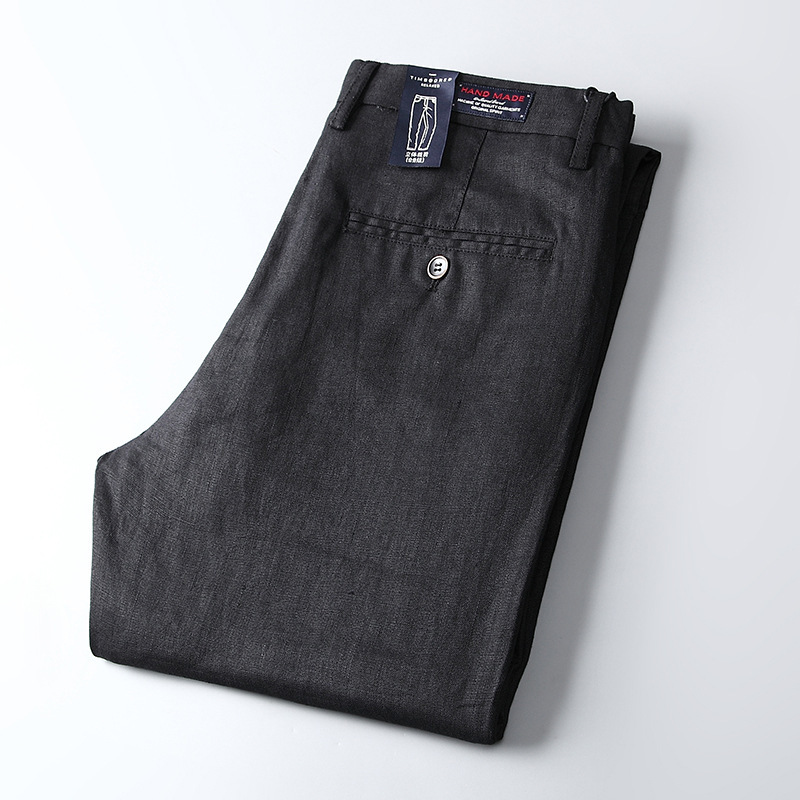 Belmont tapered linen-cotton blend trousers, breathable lightweight professional fit for warm days