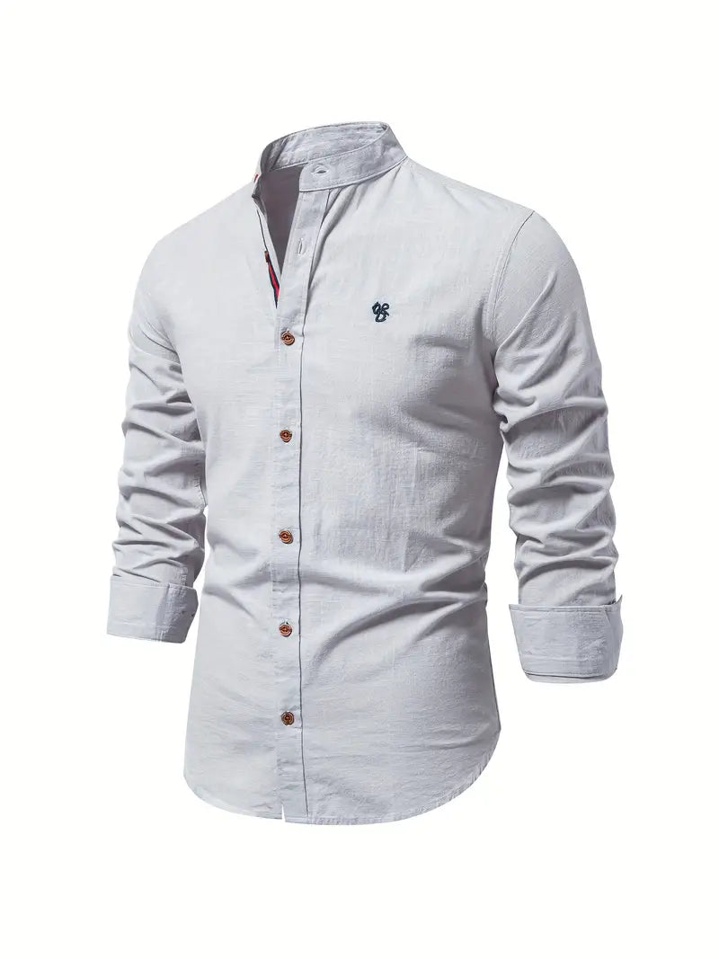 James slim fit men's dress shirt white premium 100% cotton breathable lightweight semi-formal essential