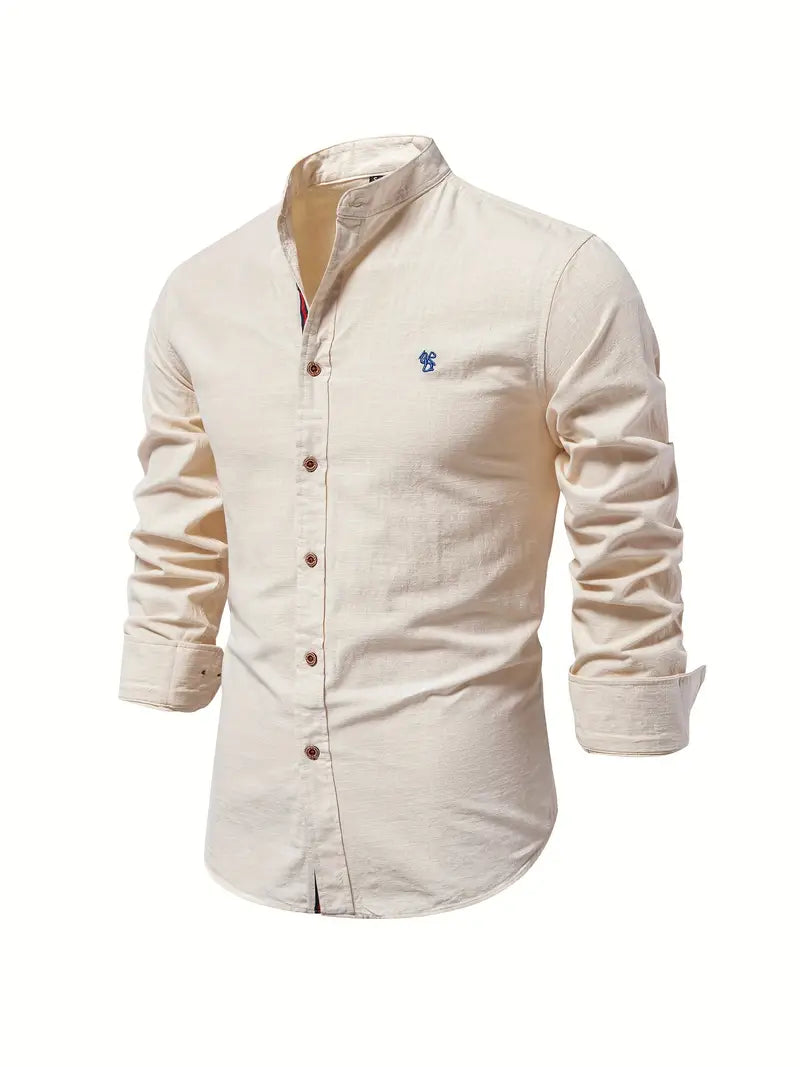 James slim fit white cotton shirt for men, breathable modern semi-formal style with tailored silhouette