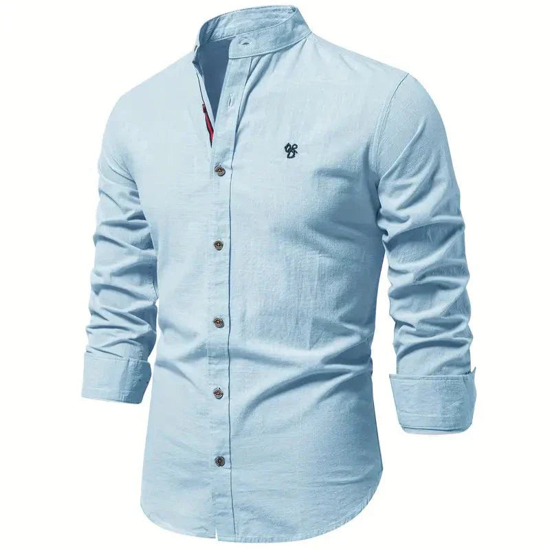 Men's slim fit breathable maxi shirt, all-season lightweight design for casual and semi-formal wear