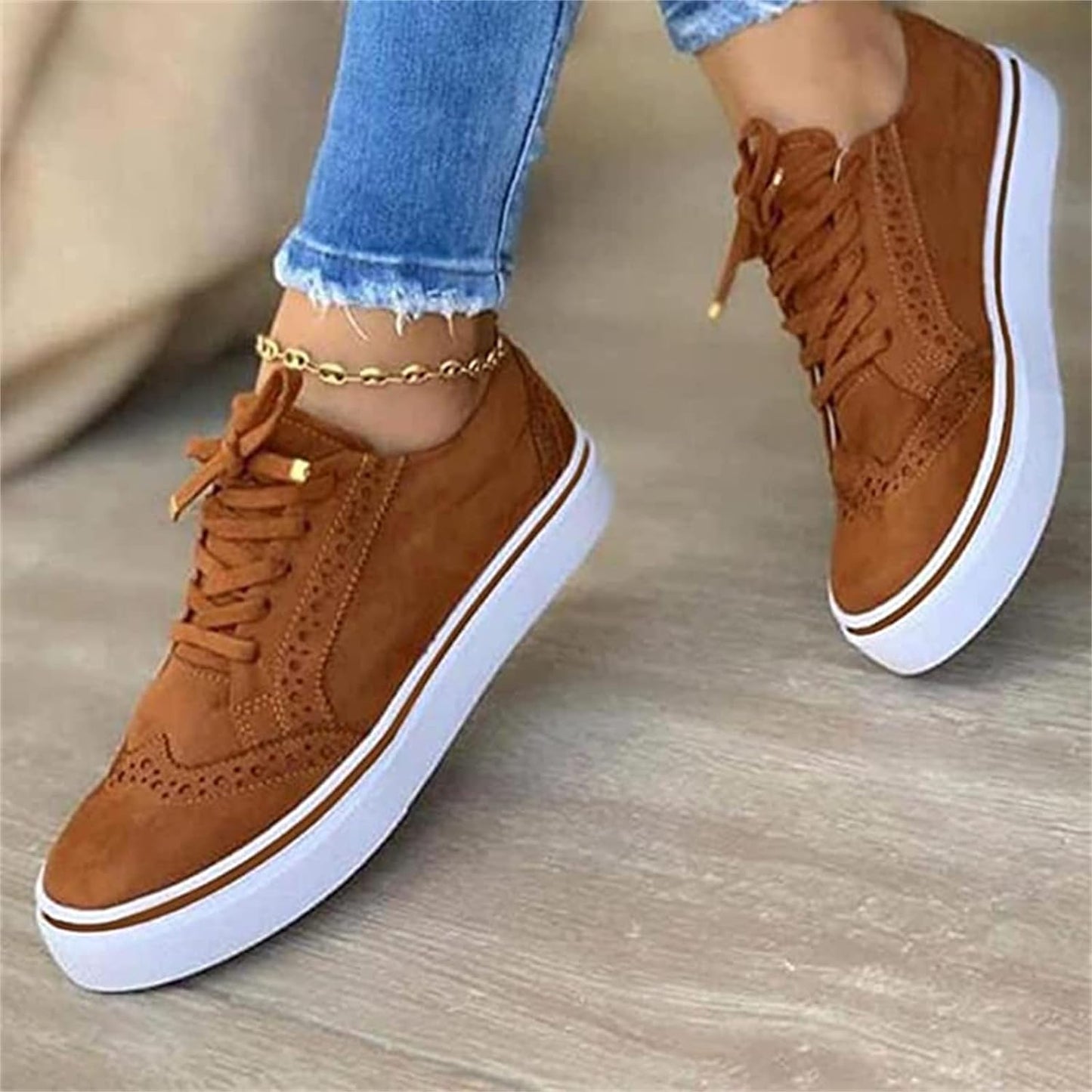 Women's breathable leather running sneakers lightweight supportive design for all-day active comfort
