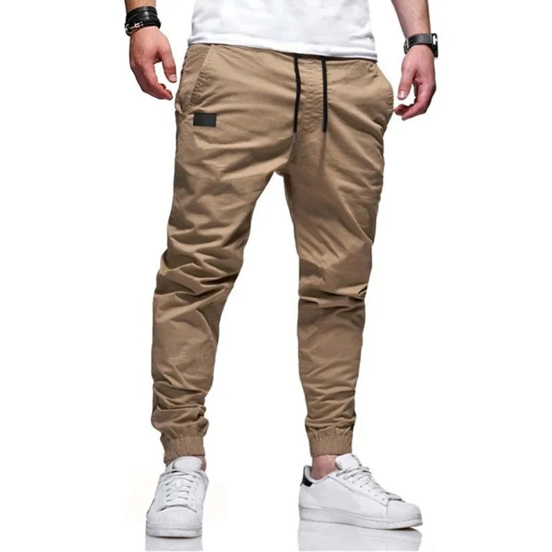 Men's gray harem jogger pants relaxed fit with four pockets for active versatility