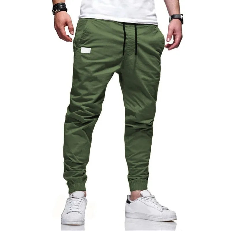 Men's gray harem jogger pants relaxed fit with four pockets for active versatility