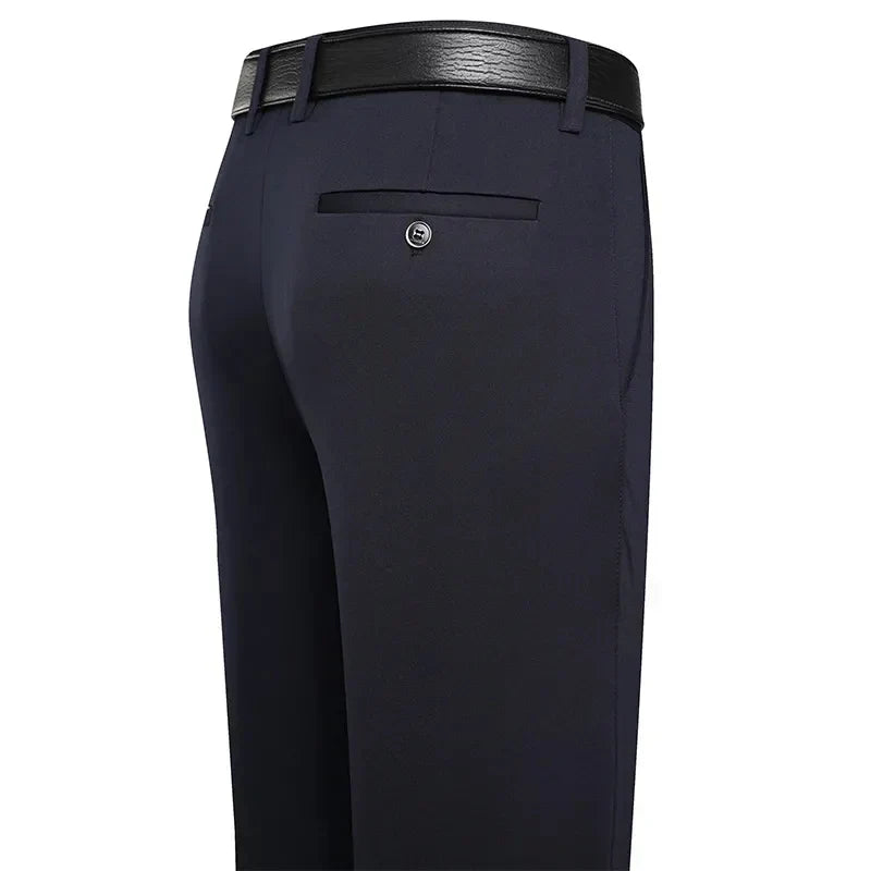 Men's slim-fit stretch suit trousers breathable fabric business casual all-day comfort flex