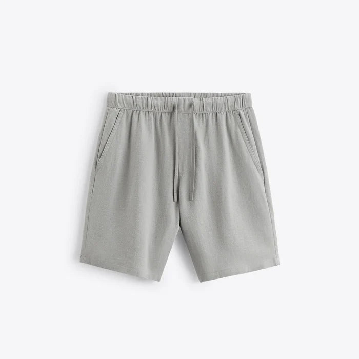 Men's breathable linen cotton blend casual shorts relaxed fit light airy comfort warm days