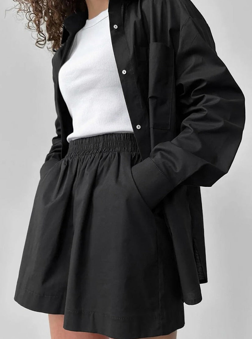 Women's long sleeve two-piece suit set soft casual chic coordinated top and pants spring summer outfit