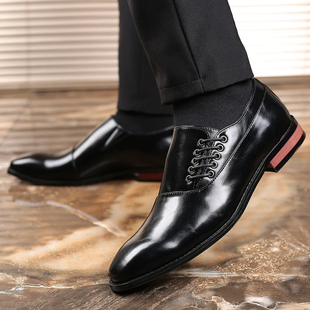 Bertolini genuine leather Oxford shoes black polished sleek formal silhouette for modern professionals