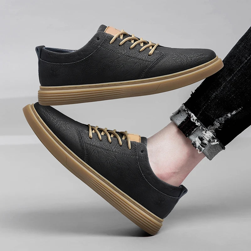 Men's Urbann-Vibe Bexley textured genuine leather sneakers with cushioned insole, versatile city style