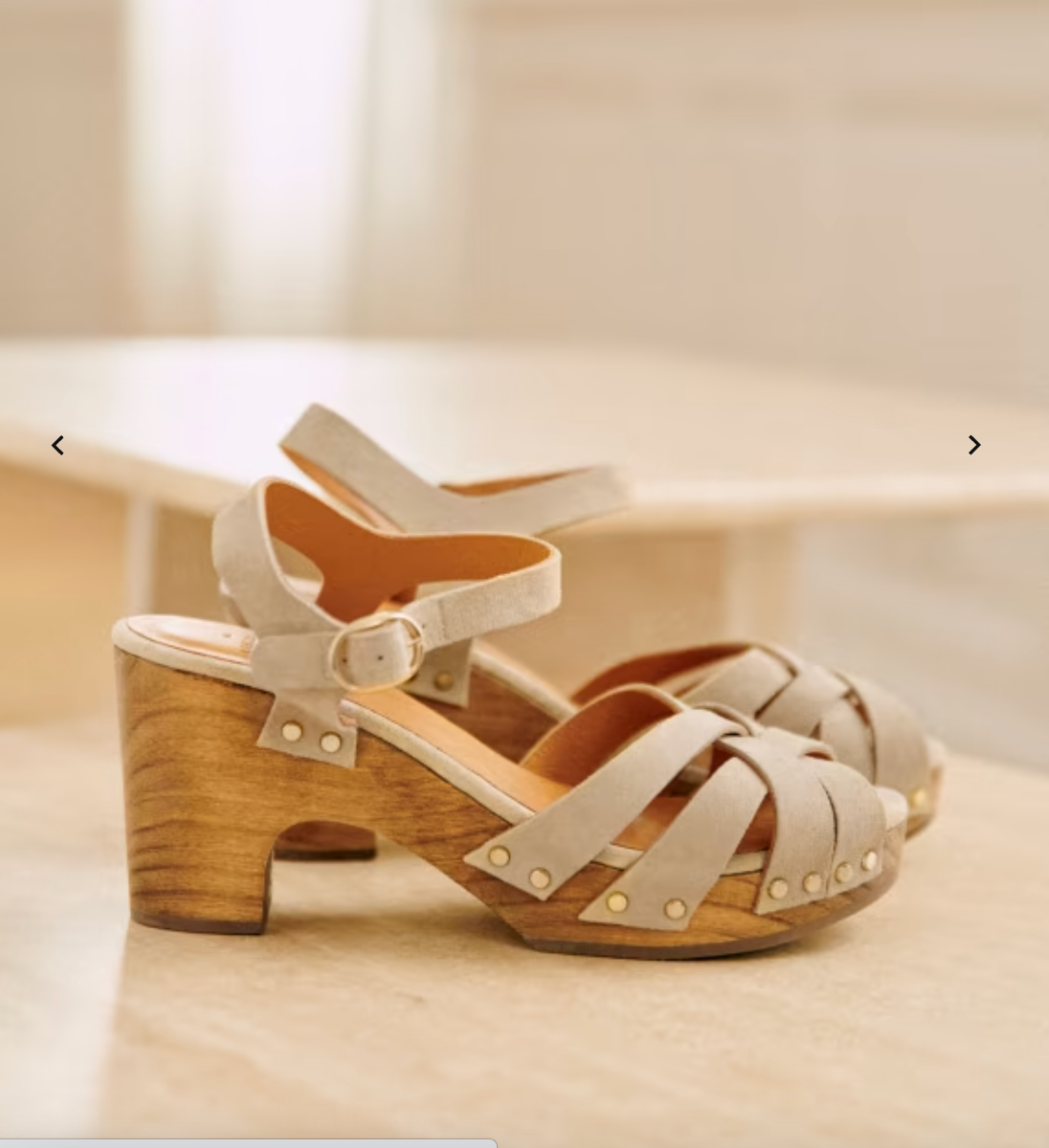 Women's Florisa slip-on clogs in neutral tones, comfortable spring summer casual footwear with modern design