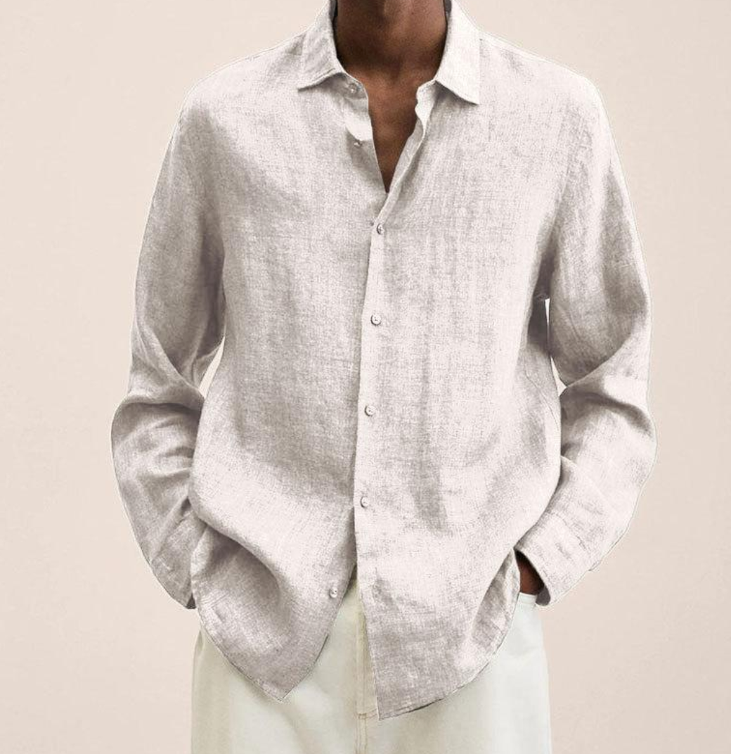 Vero Amsterdam linen-cotton blend shirt tailored regular fit breathable office-to-weekend style