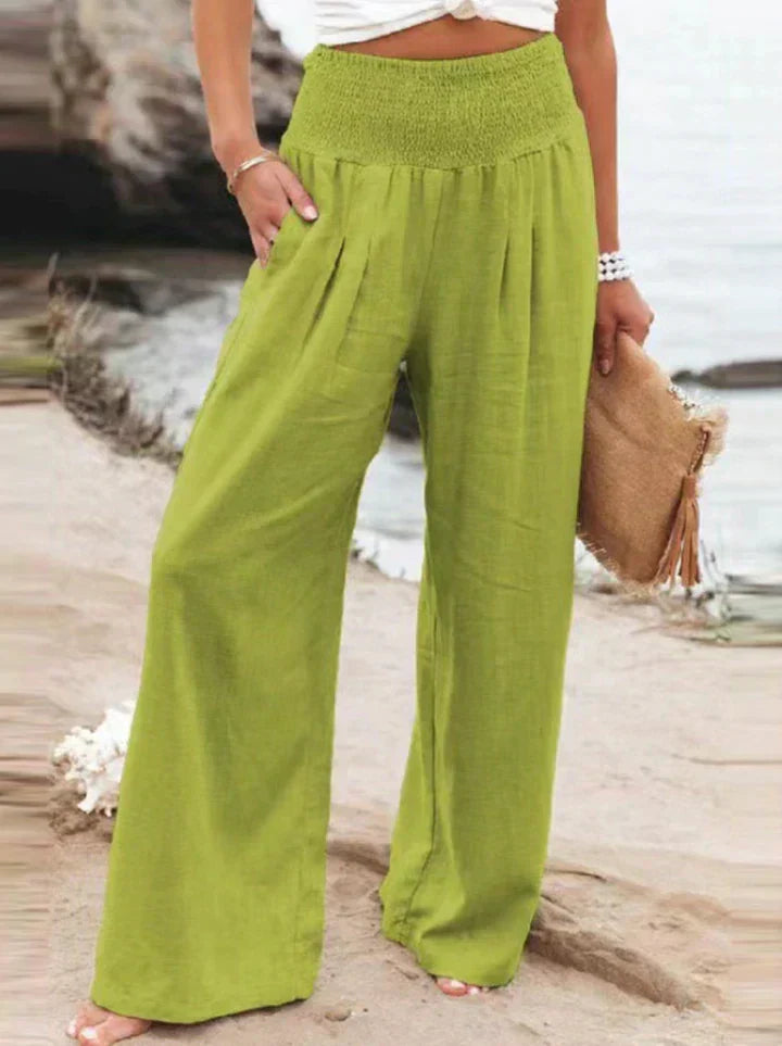 Women's wide-leg airy pants lightweight breathable elegant silhouette for all-day comfort