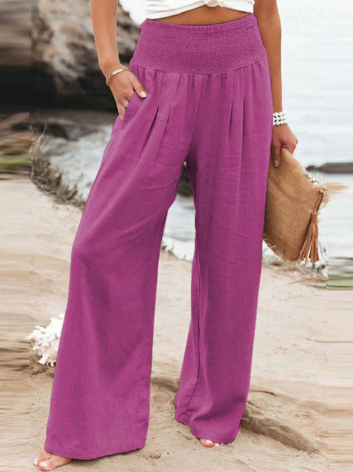 Women's wide-leg airy pants lightweight breathable elegant silhouette for all-day comfort