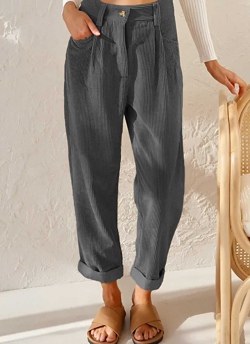 Women's striped all-season pants timeless vertical stripe pattern polished everyday comfort fit