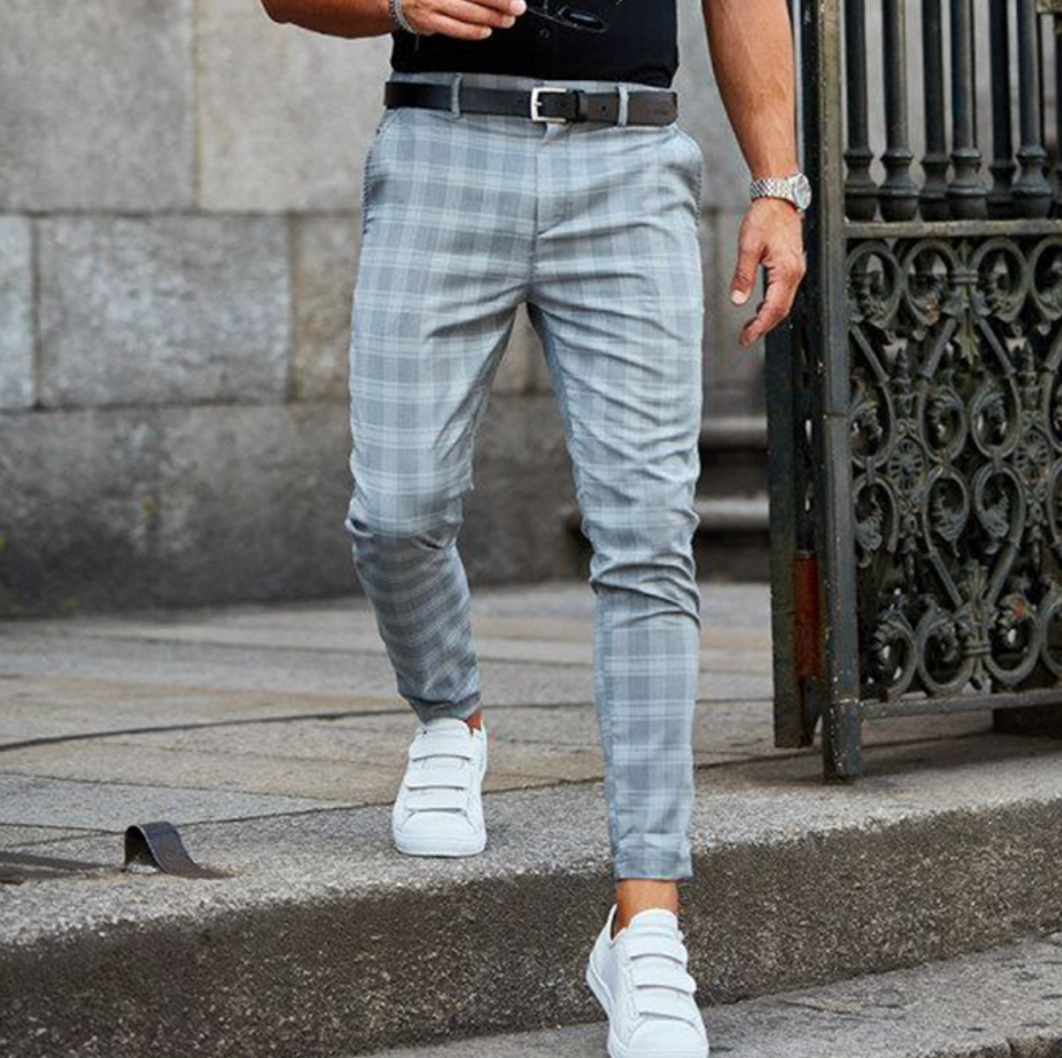Men's elegant tailored pants unique patterned sophisticated cut everyday confidence modern slim fit