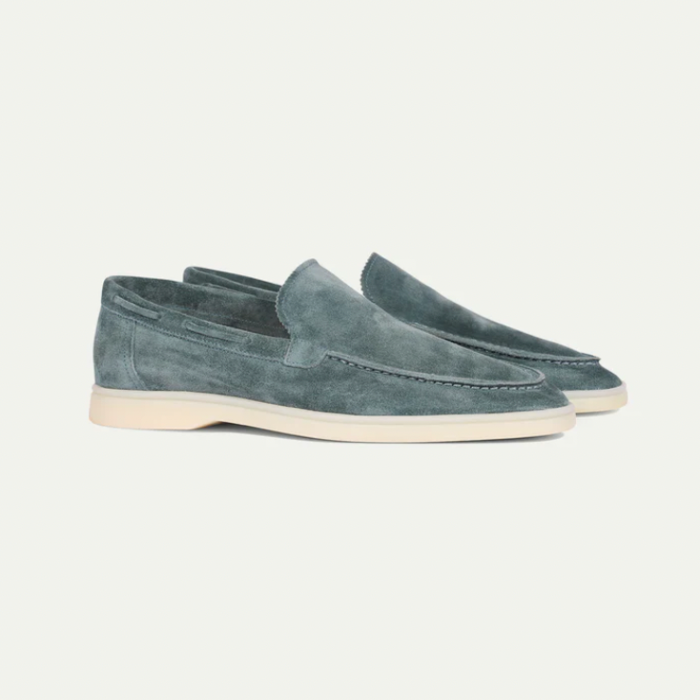 Men's handmade suede loafers Milan luxury slip-on shoes elegant everyday comfort craftsmanship