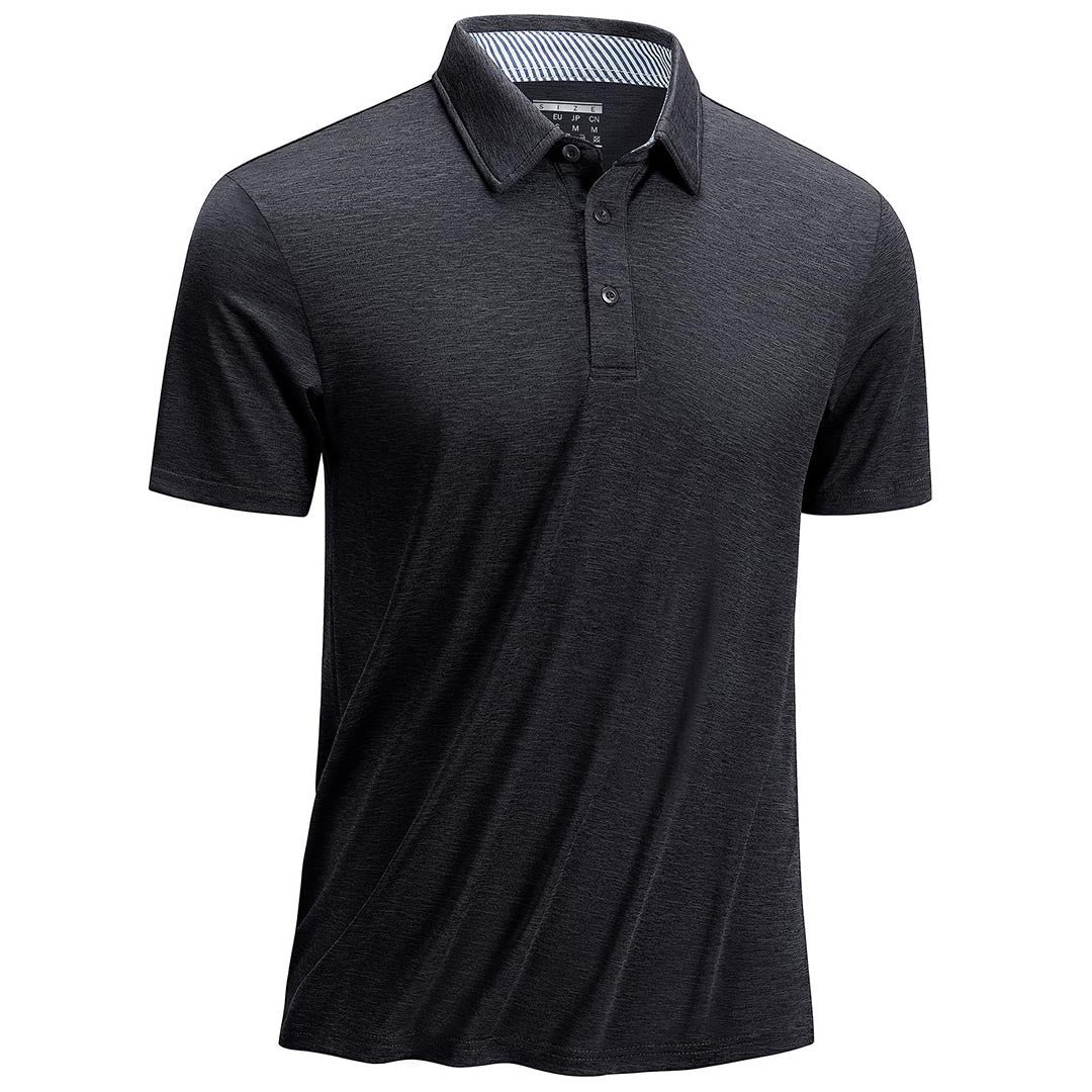 Men's golf polo shirt quick-dry 4-way stretch breathable performance fit moisture-wicking active wear