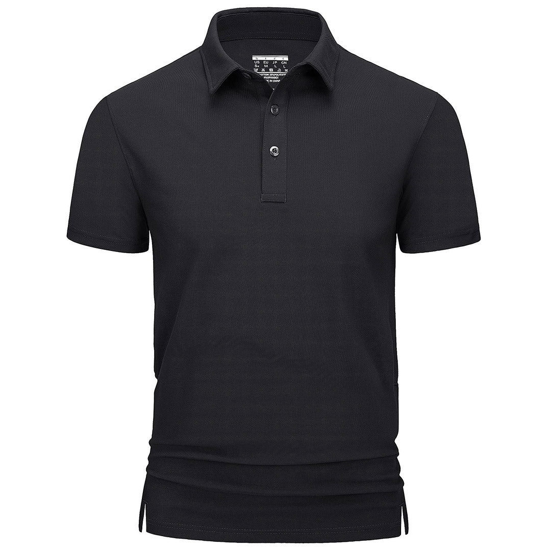 Men's quick-dry golf polo shirt breathable cotton blend with collar for active outdoor sports