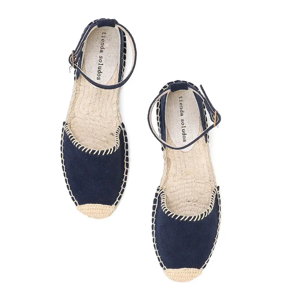 Women's bohemian flat espadrilles, lightweight open-toe summer shoes with breathable casual design