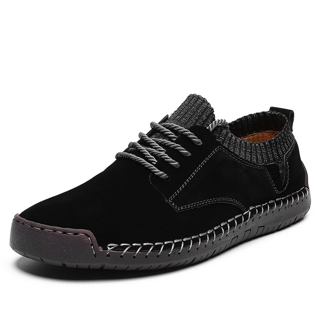 Men's premium moc toe sneakers standard fit lace-up classic stitching everyday comfort casual shoe