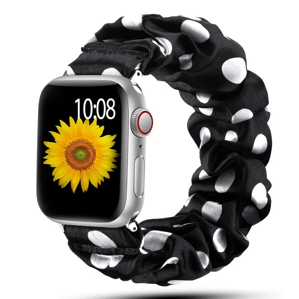 Bella scrunchie Apple Watch band soft-stretch nylon buckle-free loop strap fashion women