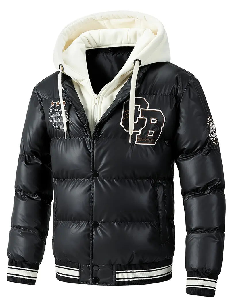 Men's casual hooded jacket with pockets, relaxed fit everyday layer for cool weather style